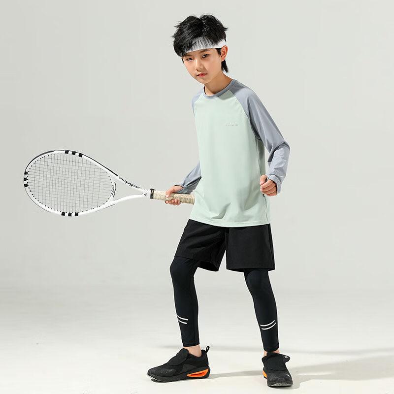 Moonkids Boys' Quick-Dry Long-Sleeve Sports T-Shirt