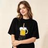 Funny Beer Lover Unisex Cotton Tshirt Happy Beer Day Beer Mug Candle Graphic Casual Birthday Gift Crew Neck Short Sleeve Tees