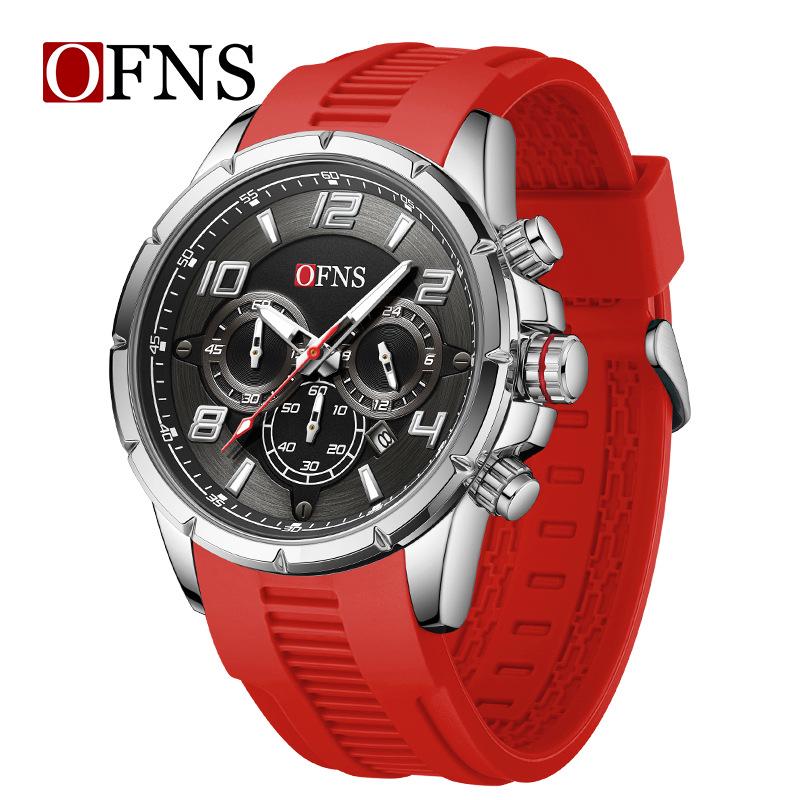 OFNS Men s Trendy Quartz Watch with Calendar, Multifunctional Small Seconds, 50m Waterproof - Casual Teenager Style