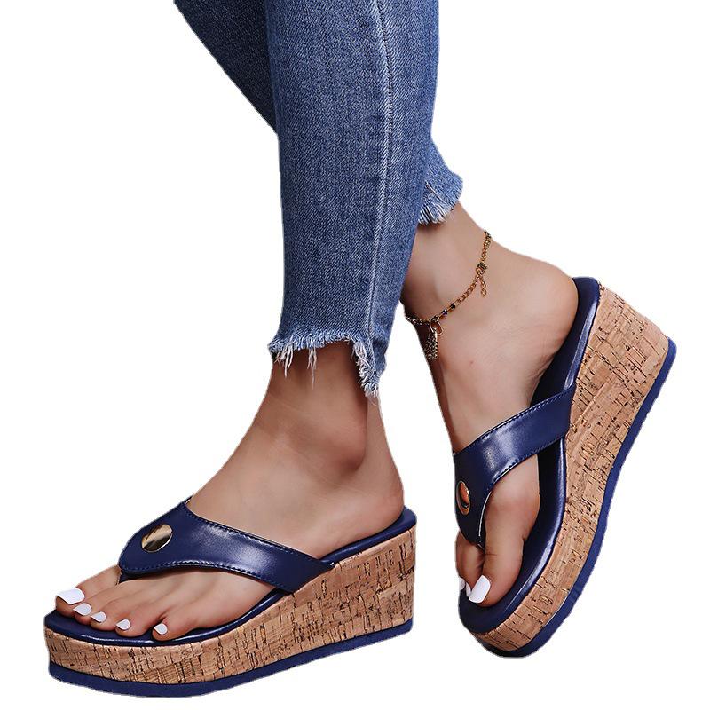 2021 Summer Plus Size Wedge Heel Flip-Flops for Women