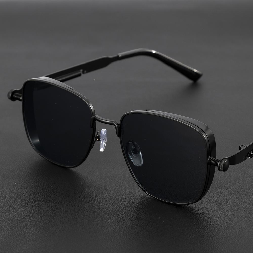 

2026 New Trendy Polarized Sunglasses for Men s Fashion Driving, High Quality Metal Punk Style UV Protection чорний