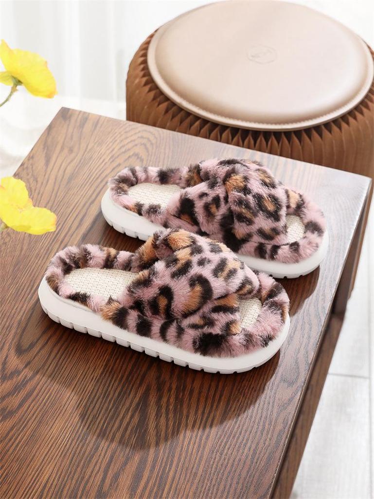 2023 Women's Suede & Furry Flat-Bottom Casual Slippers