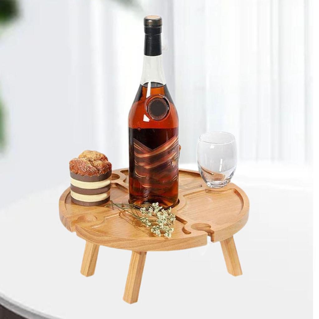 Wine Picnic Table Mini Detachable Dish for Cheese and Fruit Snack Tray Outdoor