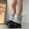 Women Furs Leg Warmer Winter Furry Long Boot Cuffs Fuzzy Shoe Cover Party Costume for Holiday Festival Performances Play
