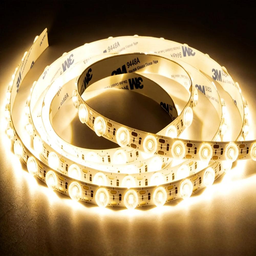 24V LED Strip Light 12mm 48LEDs/M Flexible Rope Light SMD with Lens Self-Adhesive Tape for Bedroom Mirror DIY Home Decoration