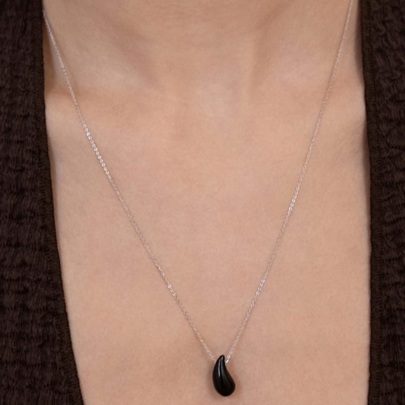 Tatiana (925 Silver) Gemstone Long Necklace NZ2506 Onyx