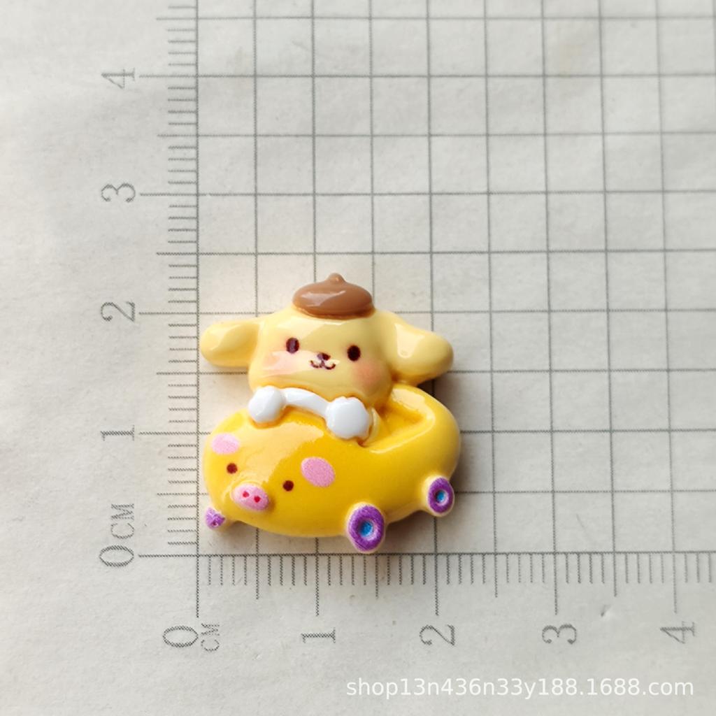 10Pcs Kawai Bright Surface Cartoon Pig Car Series Resin Flat Back Scrapbook Figurine Diy Bow Decor Accessories Crafts A5