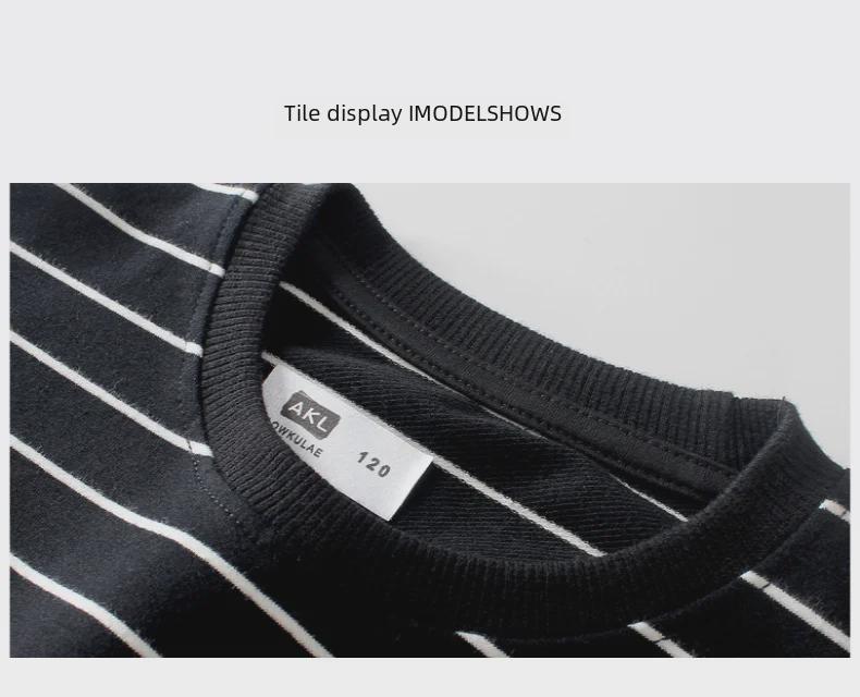 2024 Herbst Koreanische Kinder gestreifte Frottee Sweatshirts für Jungen