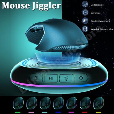 Undetectable Mouse Jiggler Automatic Computer Mouse Mover with Timer ON/Off Switch RGB Lights Driver-Free Keeps Computer