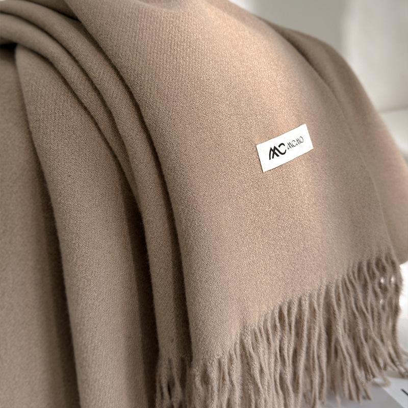 Cachecol Inverno Feminino Sólido 26 Cores Quente Espesso Caxemira Xale Moda Exterior Luxo Franjas Pashmina Envoltório Senhora Cachecóis à Prova de Vento