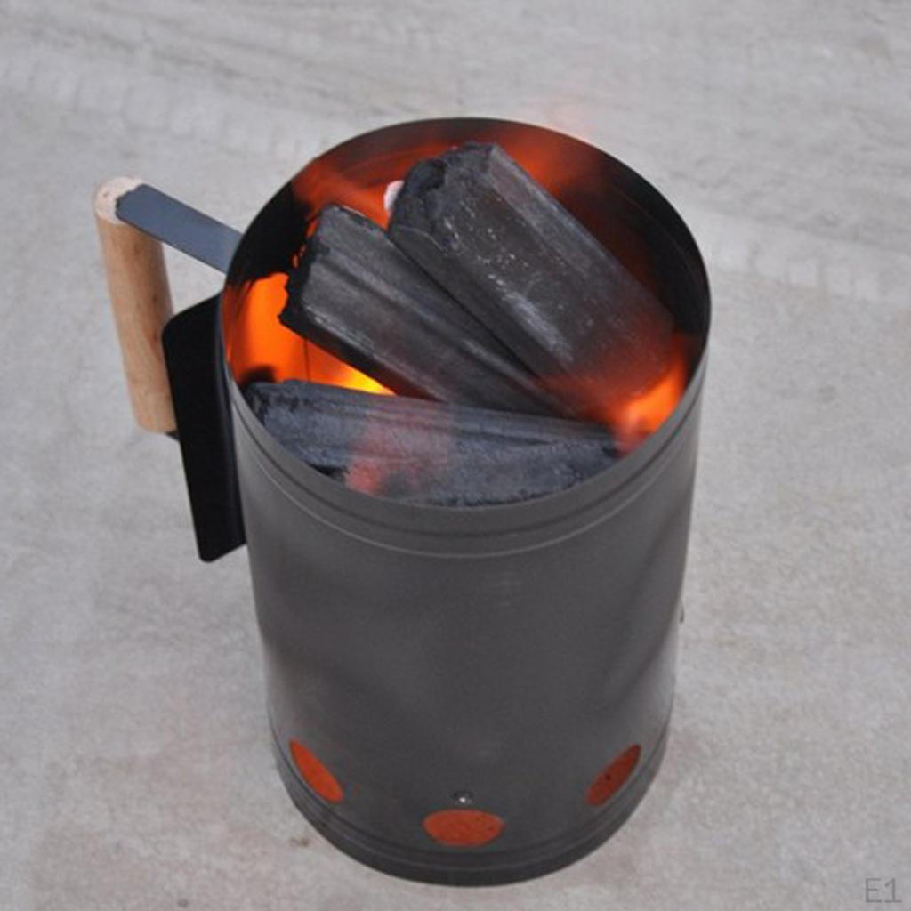 Professional Grill Starter Charcoal Lighter Chimney Starter, Black
