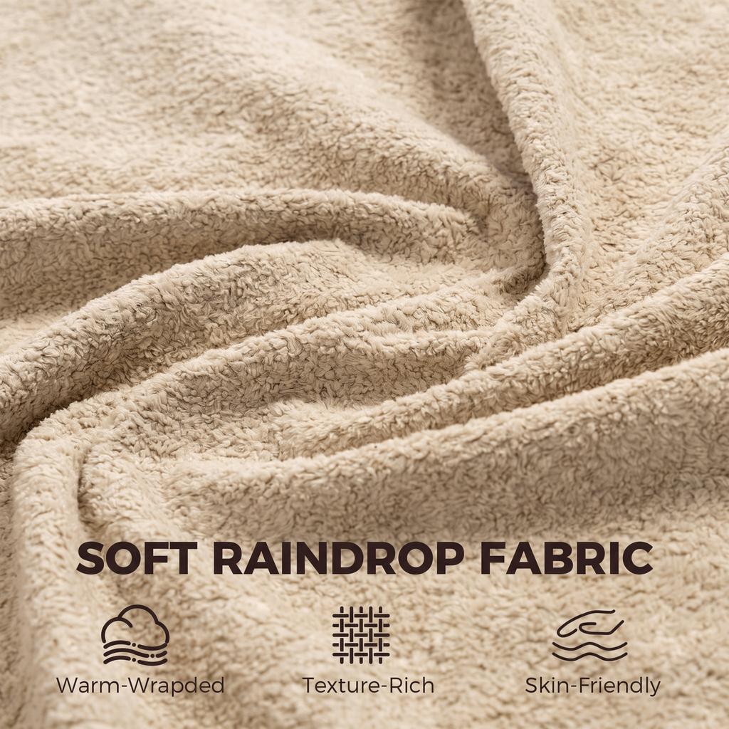 Upholstered Rocking Chair Adjustable Headrest Rocker Chair Raindrop Velvet Rubberwood Base Light Brown