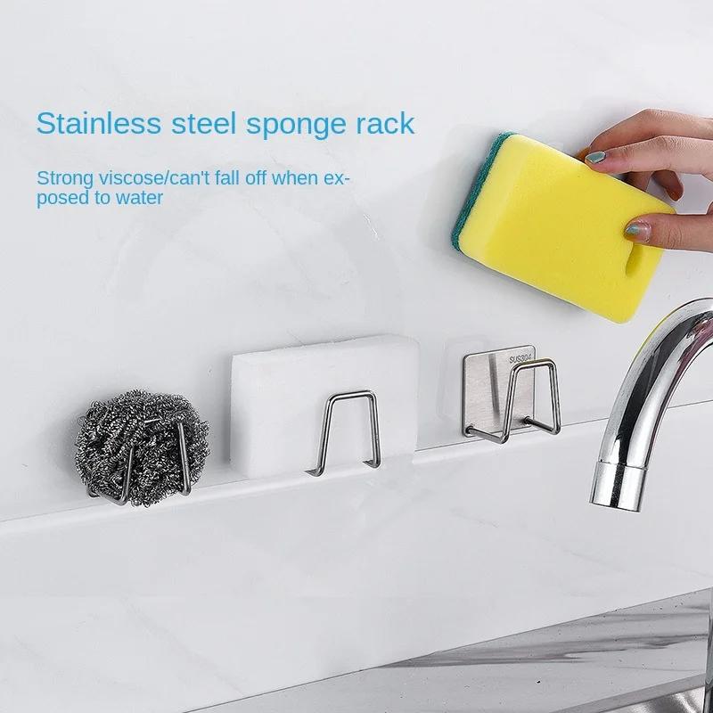 Storage Bathroom Accessories Wall Kitchen Drainage Shelf Hook Organizer Sponge Steel Stainless 1 - 6PCS Rack Wholesale Tools