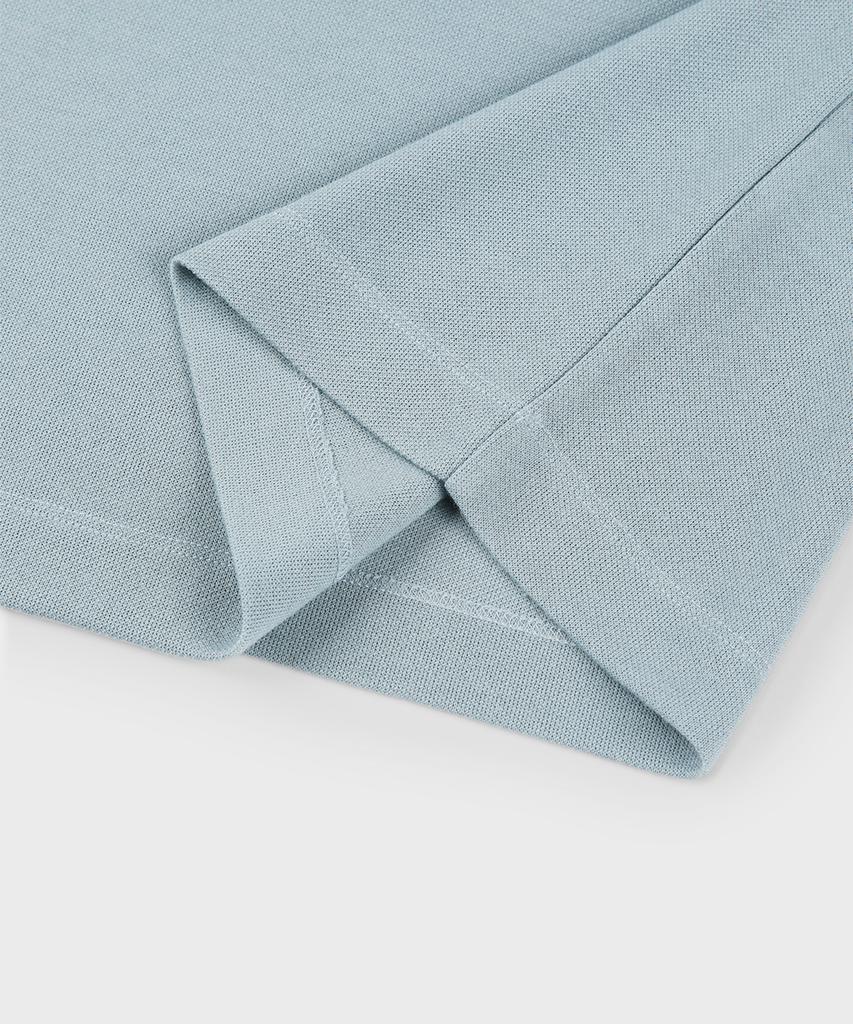 PANICALE Sky Blue Logo Short Sleeve Polo Knit