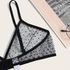 New Three-point Womens Lingerie Set Mesh Sling Sexy Suit High Waist Polka Dot Perspective Underwear Sexy Lingerie Babydoll