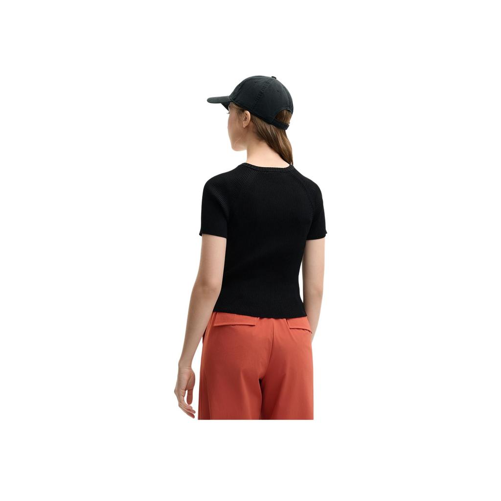 New FILA ORIGINALE SS25 Raglan Sleeve T Shirt Women's Jet Black BK F11W529401F-BK