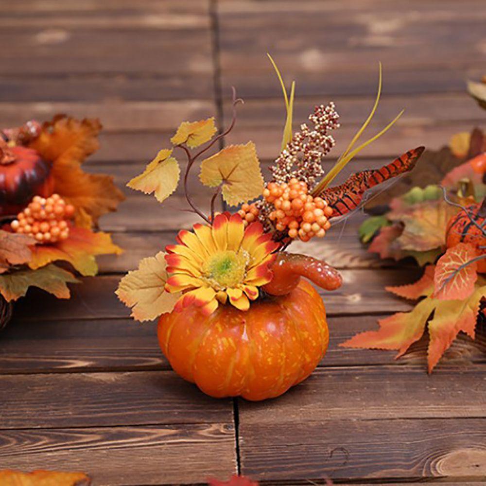 Party Thanksgiving Faux Pumpkins Lifelike Maple Leaves Halloween Decoration Artificial Vegetables