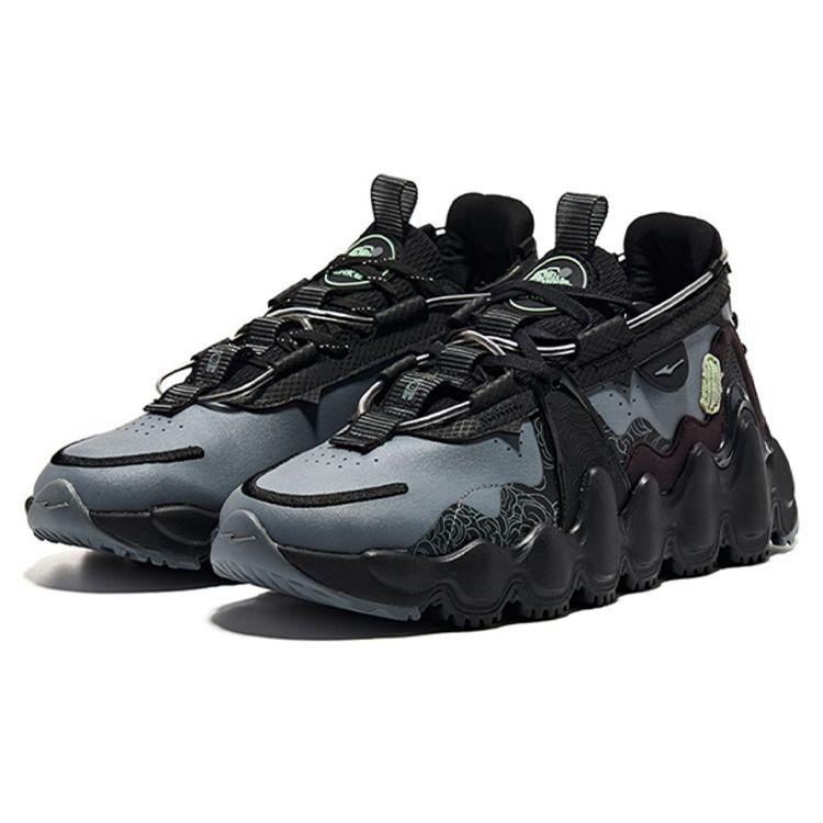 Hongxing Erke Wangyue Trendy Comfortable Shock Absorbing Wear Resistant Low Top Sports Casual Shoes Men Sneakers Black Gray 51122402026-004