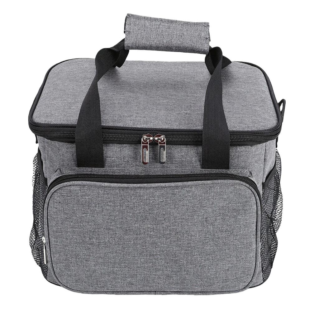 Insulated Lunch Bag Oxford Cloth Large Capacity Portable Cooler Bag with Detachable Shoulder Strap for Outdoor Camping