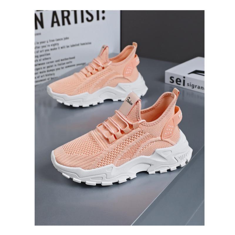 Neue Sommermode Damen Schuhe mit atmungsaktivem Mesh und dicken Sohlen, Retro Sportschuhe