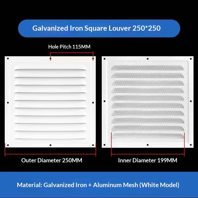 1/2 Stück 150/200/250 mm Metall-Lüftungsgitter Heizungs-Kühlungs-Lüftungsschlitzplatte Auslass-Lüftungsabdeckung