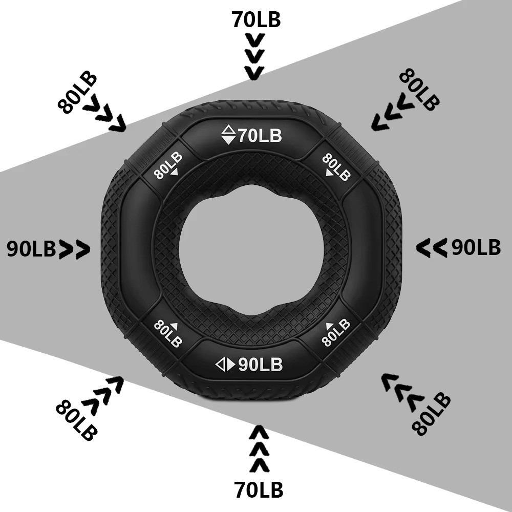 10LB-90LB Finger Trainer Ring Silicone Hand Exercise Ring Durable Hand Gripper Ring Stress Relief