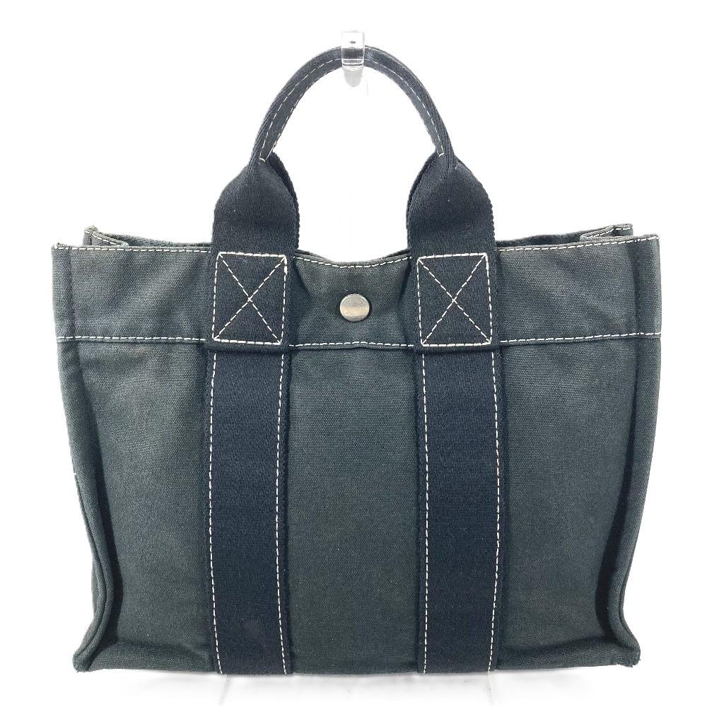 HERMES Deauville PM Deauville PM Bag Tote Bag Hand Bag Canvas Black