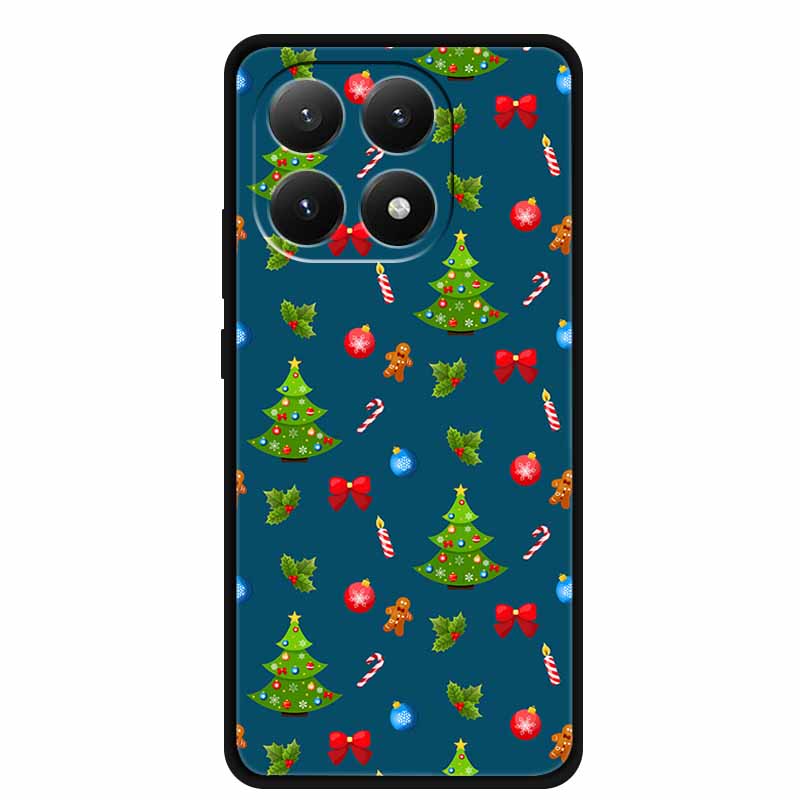 Christmas Cover For Xiaomi 15T 5G Case Black Silicone Cases TPU Santa Claus Christmas Tree Cover Cartoon Deer For Mi 15T 5G 15 T