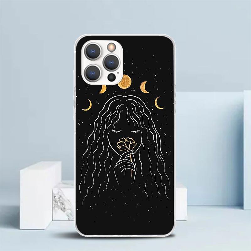Moon Mystery Totem Witche Phone Case For IPhone 16 17 Air 16E 15 14 Plus 13 Mini 12 11 Pro Max 7 8 + SE 2020 Soft TPU Back Cover