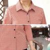 Datang Furen Loose Fit Lapel Cardigan Shirt for Mid-Aged Women