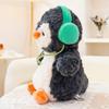 Interactive Penguin Doll Stuffed Animals Fluffy Wearing Headphones Animal Doll  Home Decor