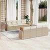 VidaXL Garden Lounge Set with Cushions 9 Pcs Beige Braided Resin 3224042