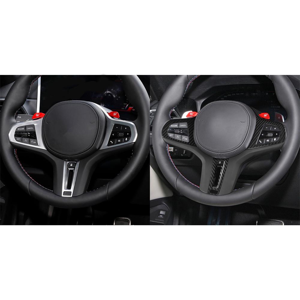 Carbon Fiber Steering Wheel Trim Cover with Heated Hole For BMW M2 M3 M4 G80 G82