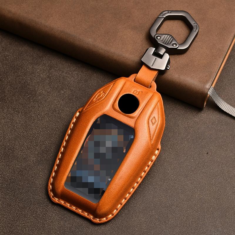Geeignet für BMW LCD Schlüsselanhänger Neue 5er Reihe 535/7er Reihe 730li/740/X3/X5/X7 Leder Autotasche