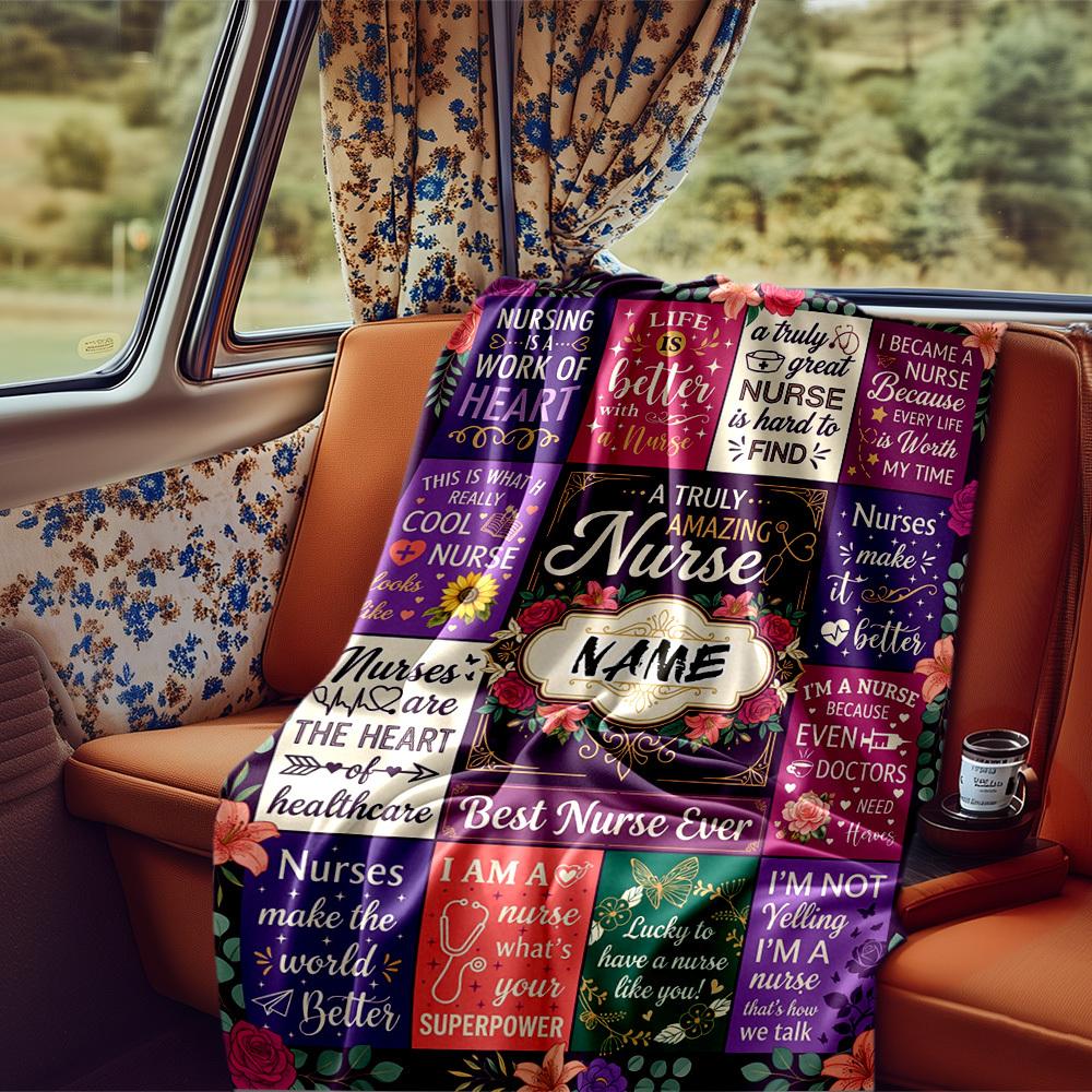 Truly Nurse Blanket Personalized Name Soft Comfortable Stylish Blanket Car Blanket Perfect For Travel Camping Outdoor Home Suitable For All Seasons
