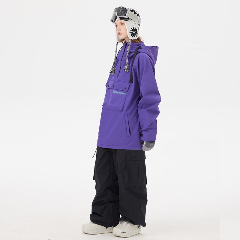 Unisex Windproof Waterproof Ski Suit – Warm, Loose-Fit, Plus Size Skiwear for Couples