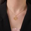 Vintage Heart Pendant Necklace for Women Stainless Steel Jewelry Gold Color Charm Rolo Chains Choker Snake Chain Couple Gift