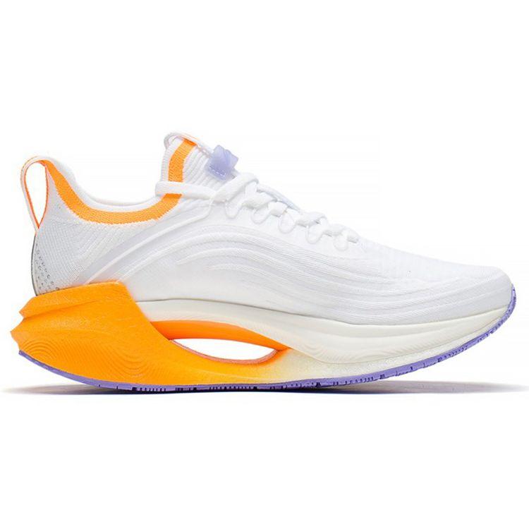 Li-Ning Chaussures de Course Essentielles Antidérapantes Respirantes Basses Sneakers Femmes Blanc Orange ARRS004-1