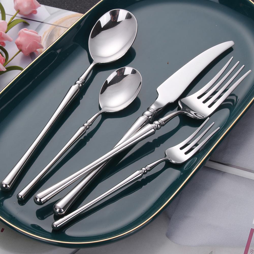 8/10/12/15/16/20/25 Pieces Gold Cutlery Set Stainless Steel Tableware Knife Fork Spoon Sliver Set Dinnerware Kitchen Accessories