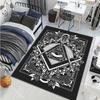 1PC Franc-maçonnerie Printed Carpet for Living Room Bedroom Home Decoration Non-slip Floor Mat Modern Carpet Large Size