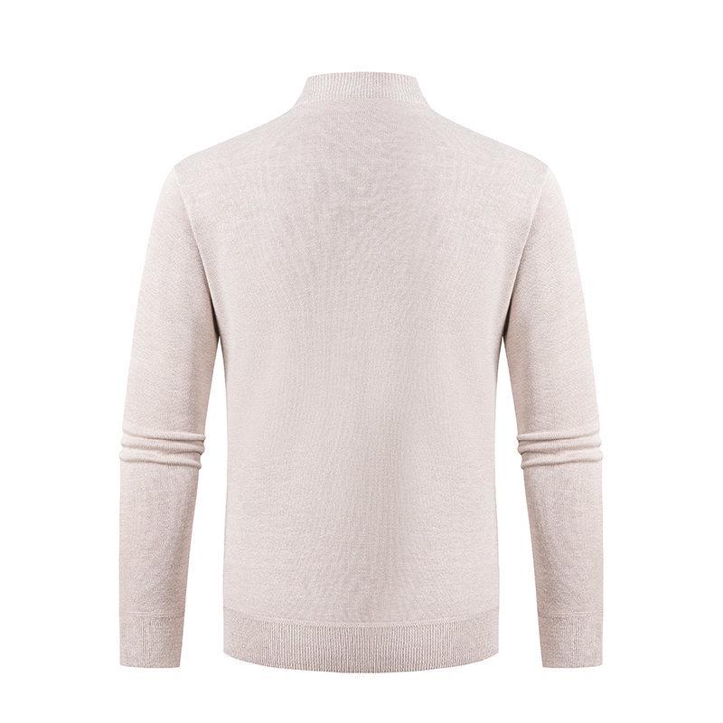 Men's Slim Fit Half-Turtleneck Sweater - Fashionable Solid Color Knit