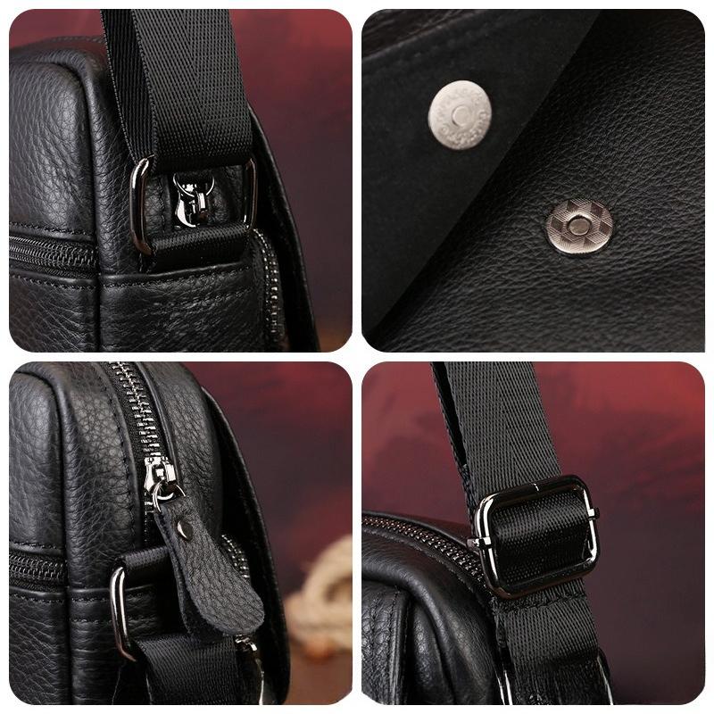 Men's Cross-body Small Bag - Retro Genuine Leather Shoulder Bag for Casual Use - Small Handbag for Mobile Phone Casually