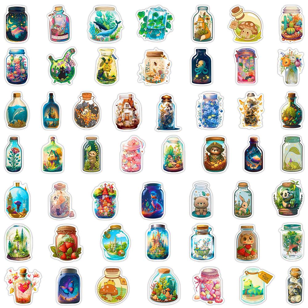 10/30/50/100pcs Funny World In a Bottle Cartoon Sticker Art Creative Decals Decorative Laptop Phone Journal Aesthetic Sticker
