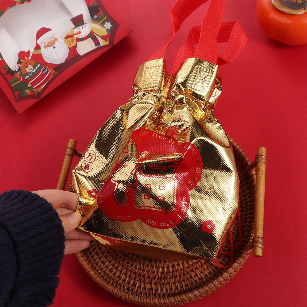 New Year Supplies Fu Character Drawstring Gift Bag Portable Foldable Candy Bag Eco-Friendly Goody Bag Jewelry Candy Storage