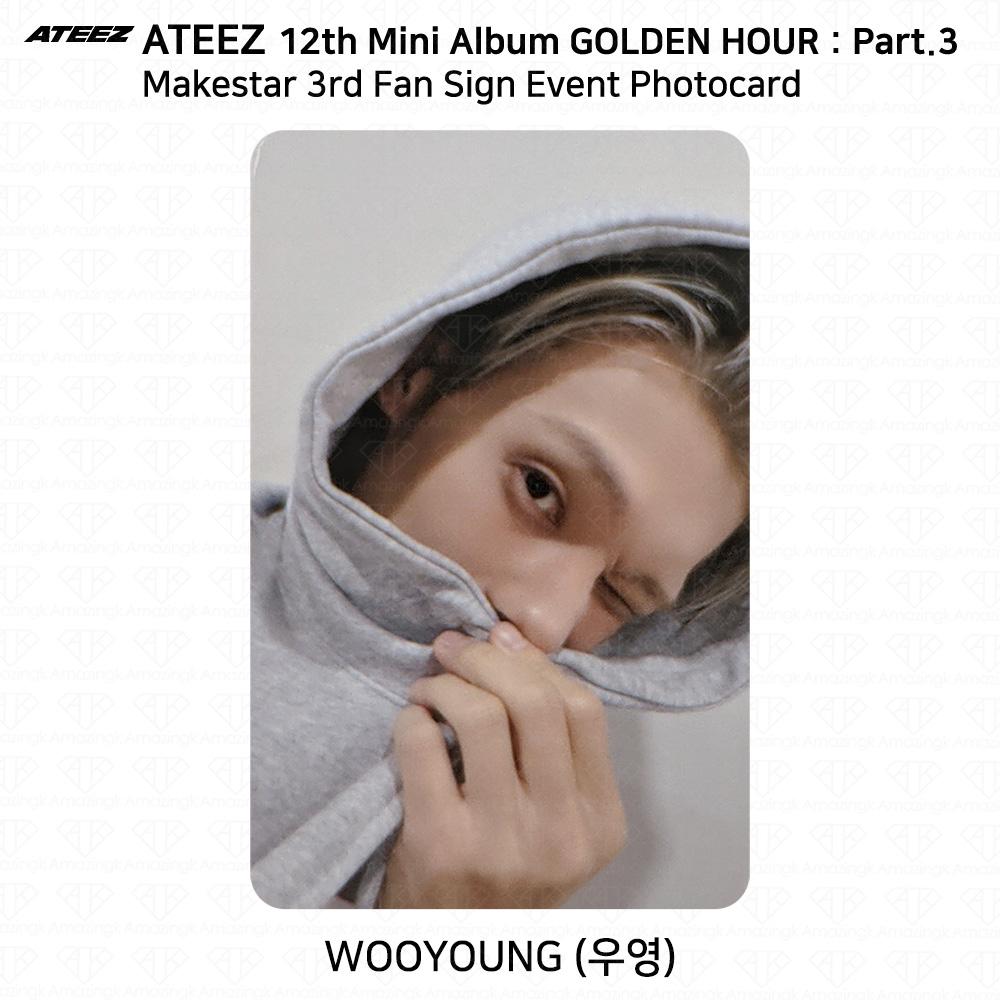 

ATEEZ 12-й мини-альбом Golden Hour Part.3 MakeStar 3-е фан-мероприятие с автографами фотокарточка Wooyoung