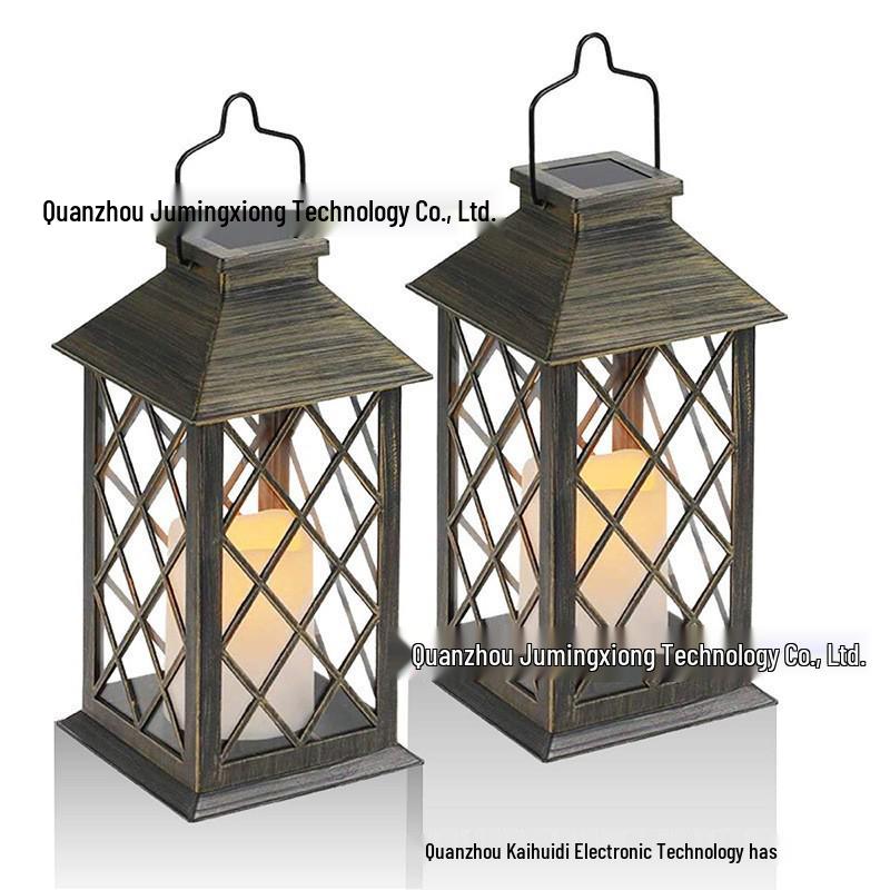 LED Solar Candle Glass Lantern for Outdoor Garden or Courtyard in European Style