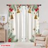 2pcs,2D Plane Printing Curtains Digital Printed Christmas Bells Stars Holly (3) Durable 100% Polyester Fabric (without Rod)