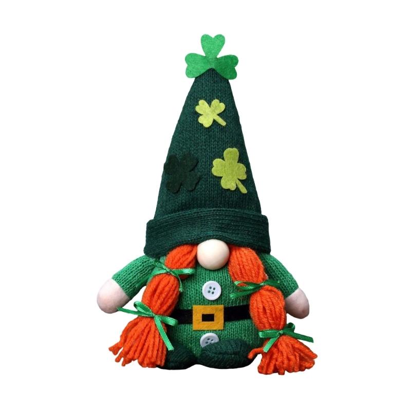 Patricks Day Decoration,Patricks Day Plush Gnomes Handmade Tomte Patricks Day Decorations for Home Office Table Ornament