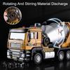 1:50 Mixer Truck Excavator Toy Model Car Diecast Metal Sound Light Engineering Vehicle Miniature Models Collection Gift Boys