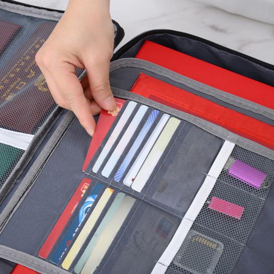 Fireproof Document Bag with Password Lock 3-Layer File Storage Case Water-Resistant Zipper Portable Travel Home Laptop Crchives Certificates